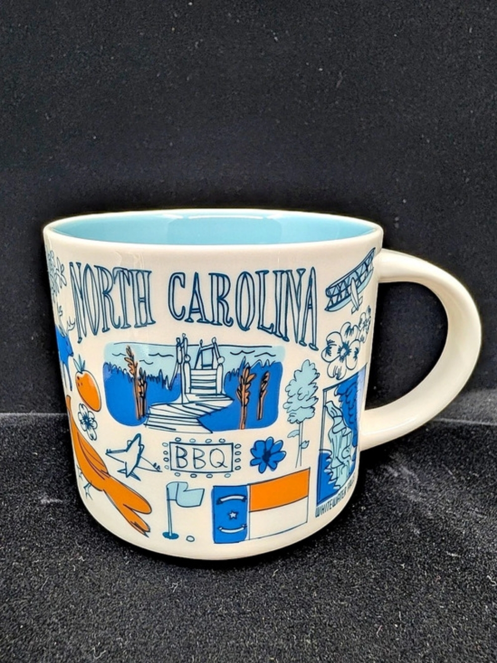 Starbucks North Carolina Been There Series Ceramic Mug White w/Blue Int 2020